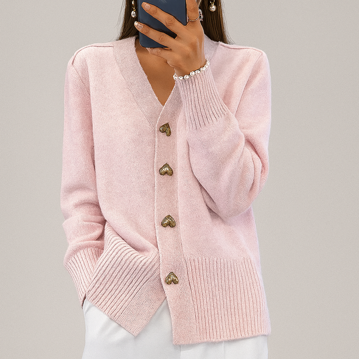 Cardigan de Punto V Confortable para Mujeres