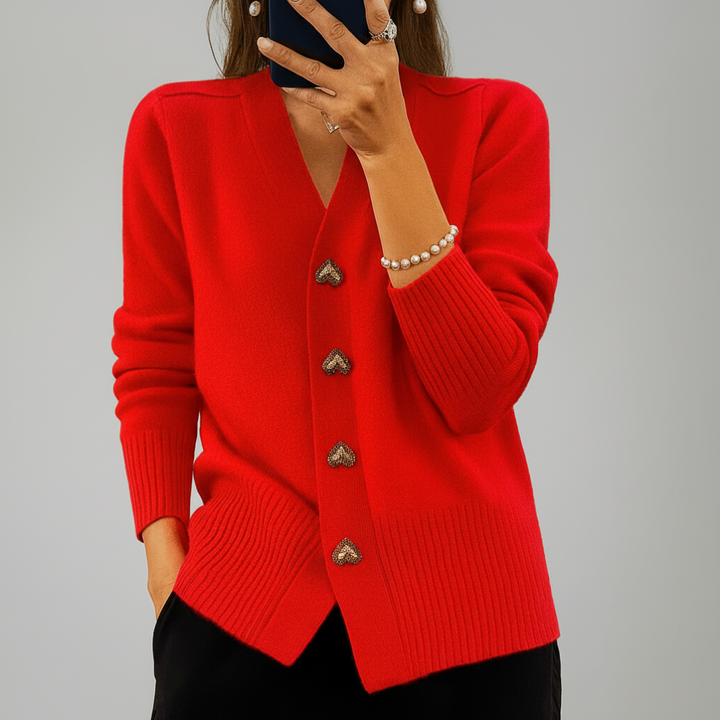 Cardigan de Punto V Confortable para Mujeres