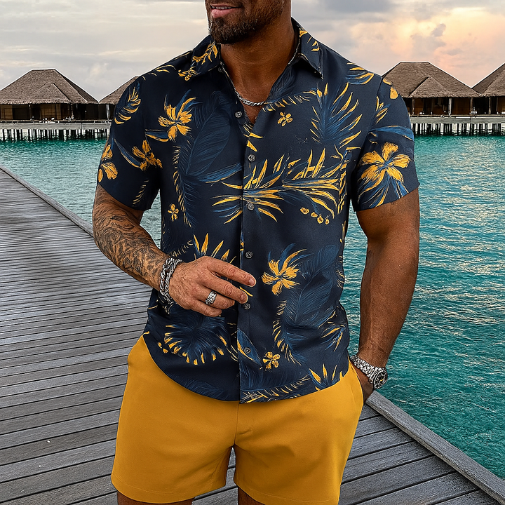 Conjunto de camisa y pantalón corto con estampado floral