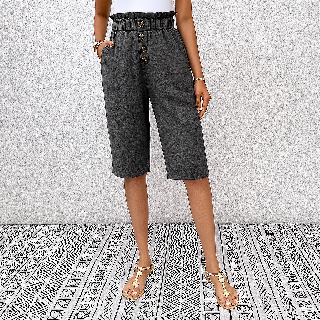 Pantalones harem de corte holgado y cintura alta para mujer