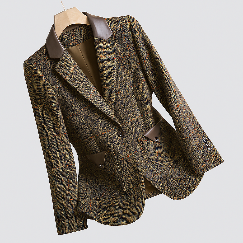 Blazer de un solo botón de inspiración coreana para mujer, vista lateral