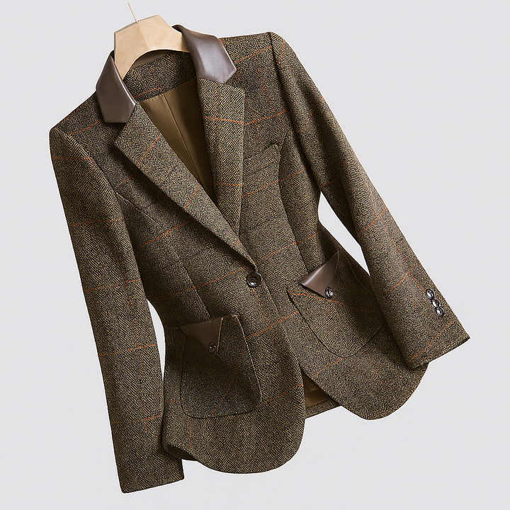 Blazer de un solo botón de inspiración coreana para mujer, vista lateral