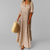 Vestido largo ligero de mujer con estampado vintage