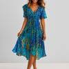 Elegante vestido estampado con escote en V profundo