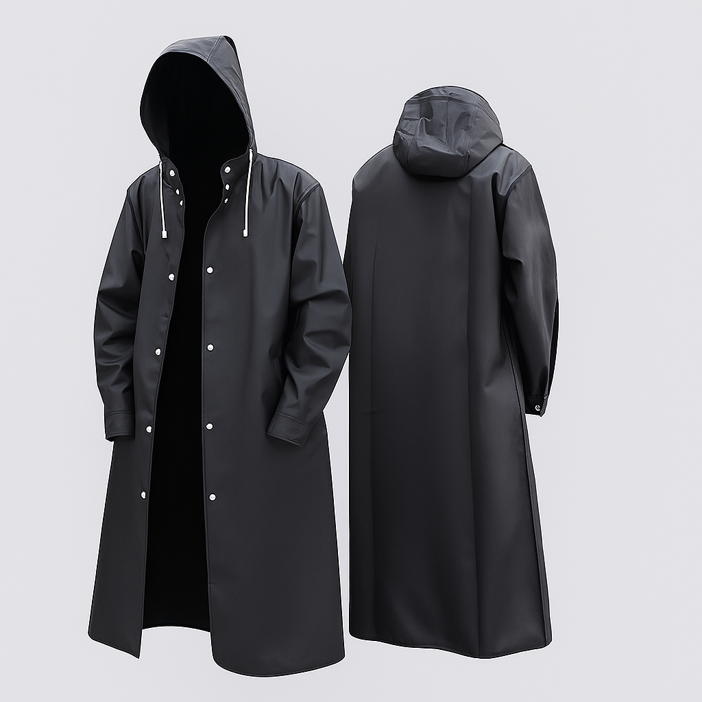 Chubasquero tipo poncho largo impermeable con capucha