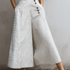 Pantalones Anchos de Cintura Alta Ligeros a Rayas para Mujeres