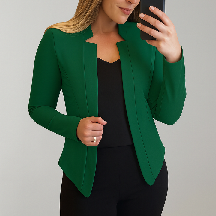 Blazer ligero de corte entallado para mujer, detalle del tejido