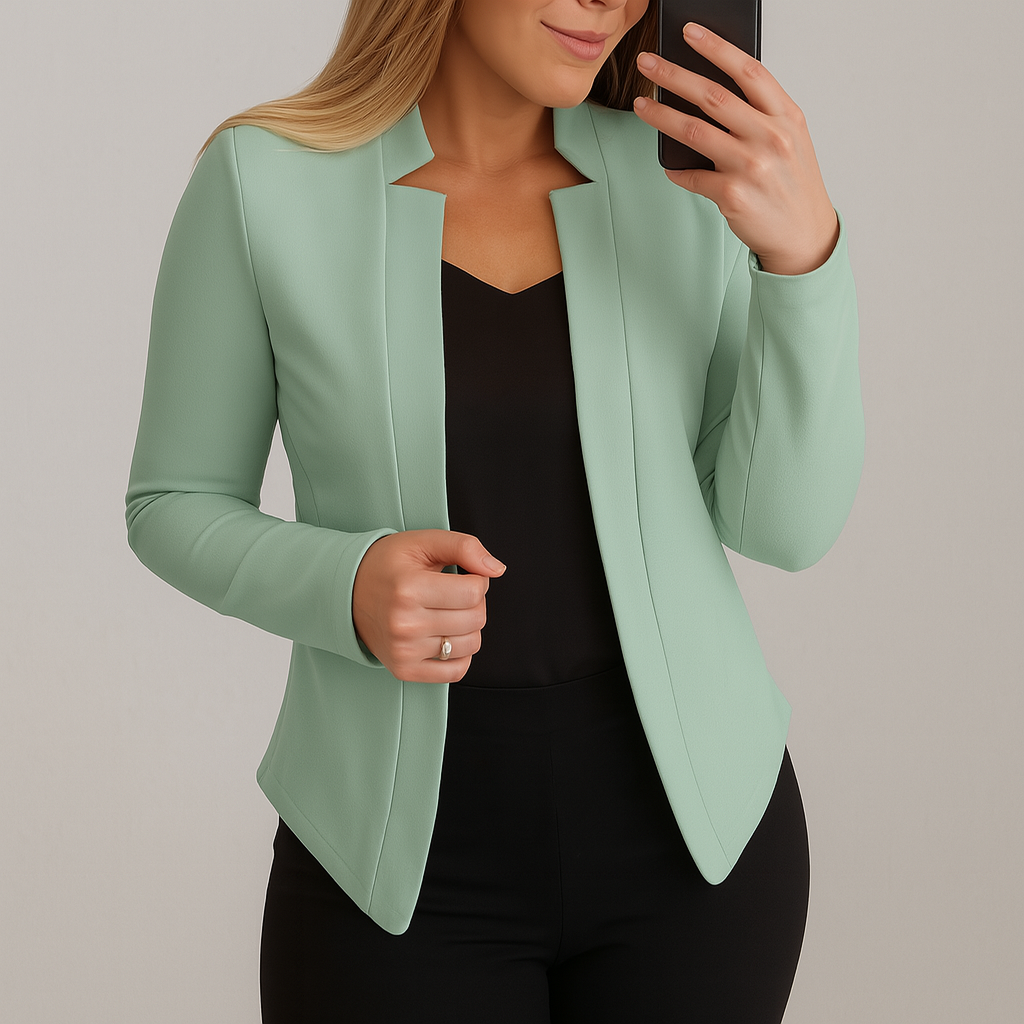Blazer ligero de corte entallado para mujer, vista posterior