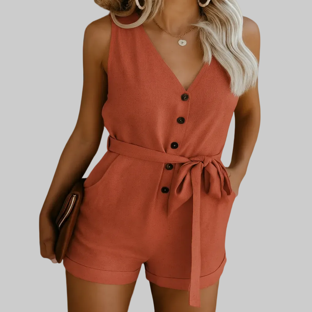 Mono Verano Ligero para Mujeres con Cuello en V