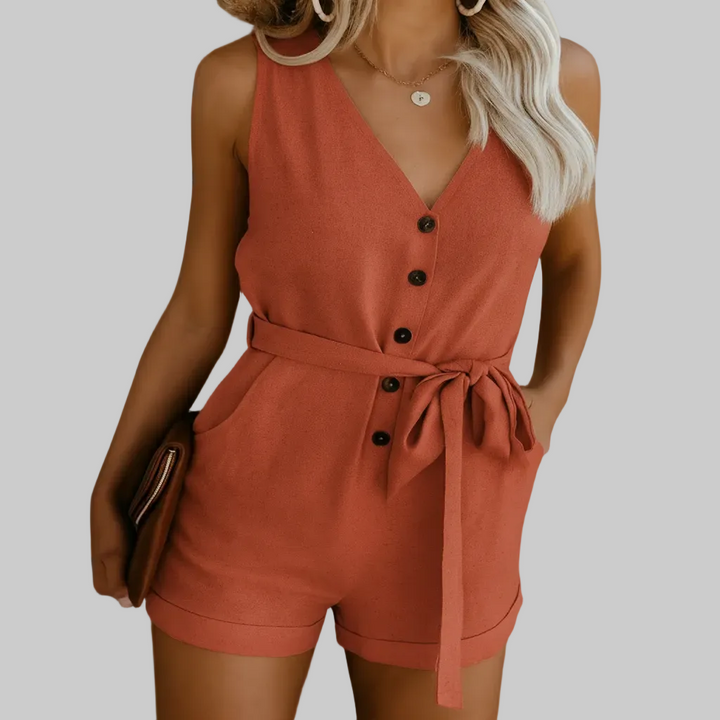 Mono Verano Ligero para Mujeres con Cuello en V