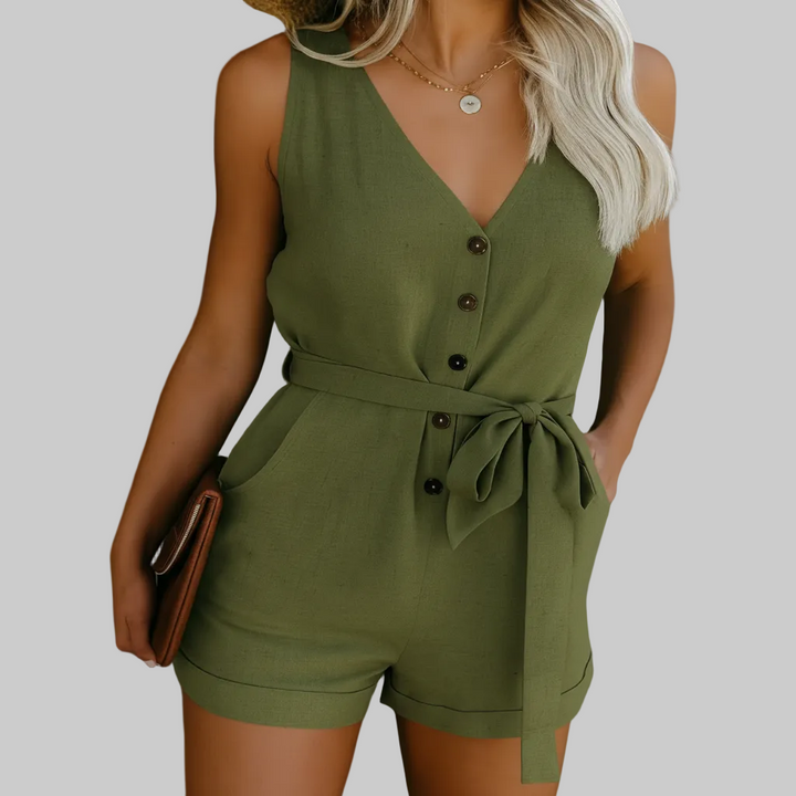 Mono Verano Ligero para Mujeres con Cuello en V