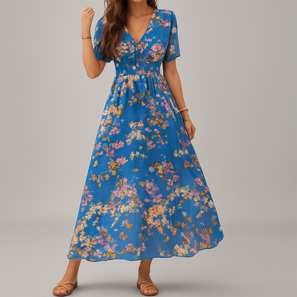 Vestido Midi Estampado Floral para Mujeres