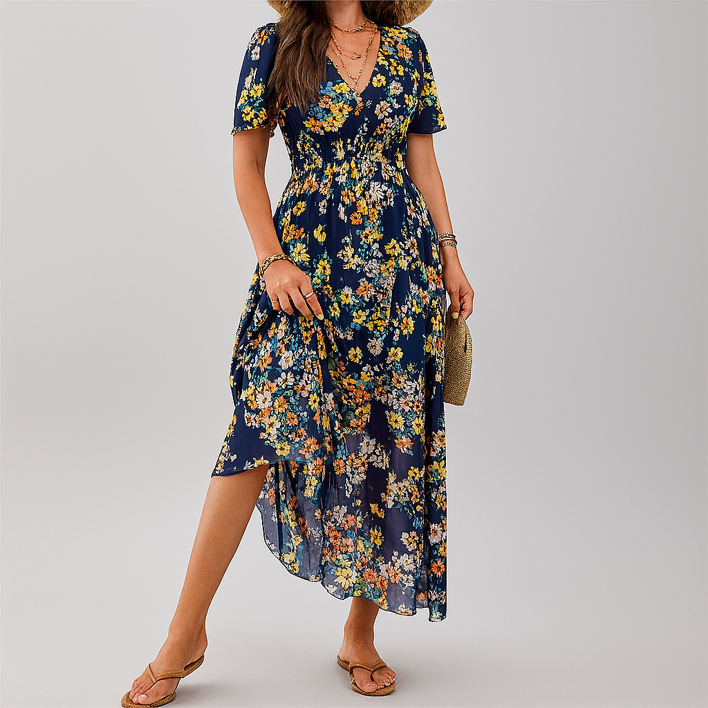 Vestido Midi Estampado Floral para Mujeres