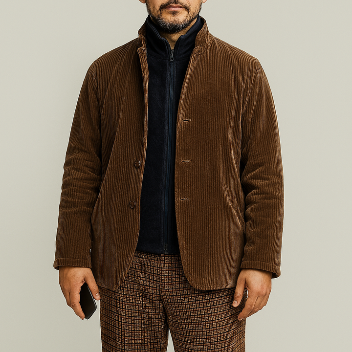 Chaqueta Sólida Casual Retro para Hombres