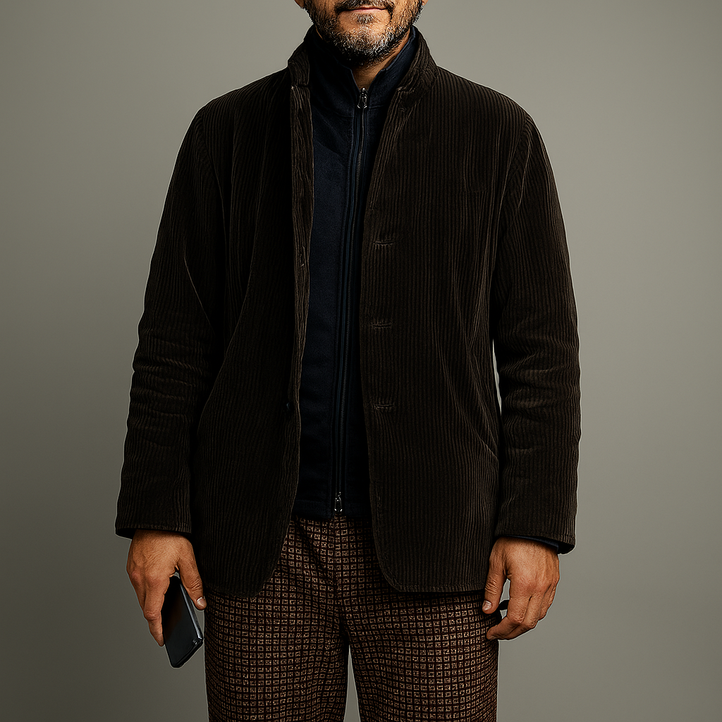 Chaqueta Sólida Casual Retro para Hombres