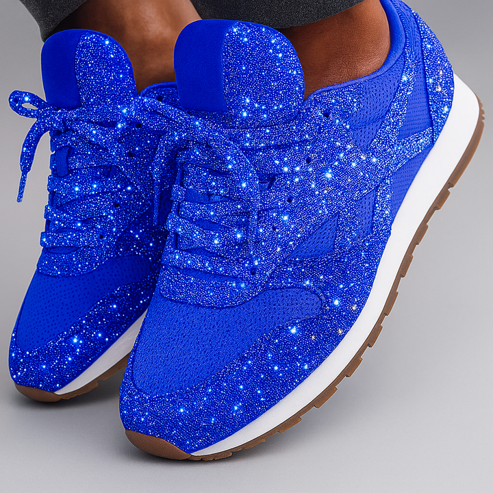 Zapatillas gruesas con purpurina para mujer