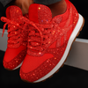 Zapatillas gruesas con purpurina para mujer