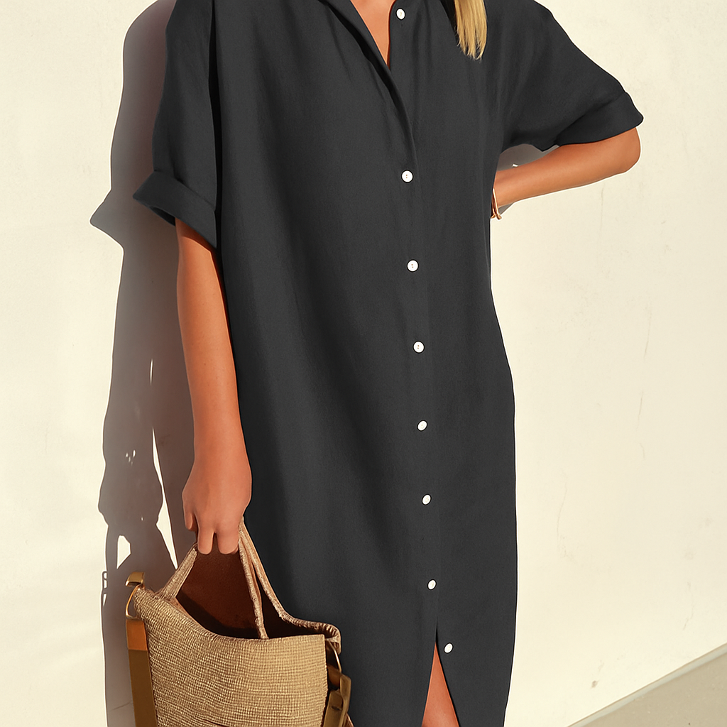 Vestido de Camisa de Lino para Mujeres