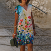 Vestido Casual de Cuello en V para Mujeres
