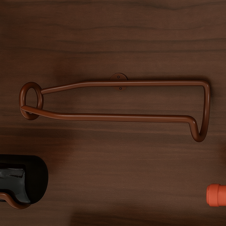 Soporte de Vino de Hierro Montado en Pared Elegante