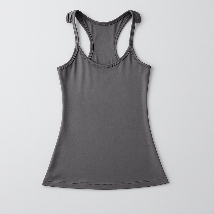 Top de tanque ribeteado sin tirantes para mujeres