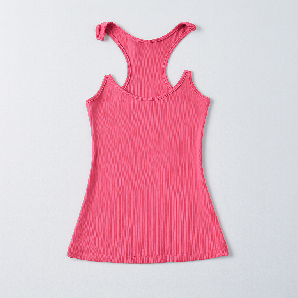 Top de tanque ribeteado sin tirantes para mujeres