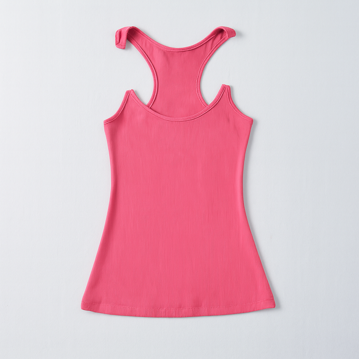 Top de tanque ribeteado sin tirantes para mujeres