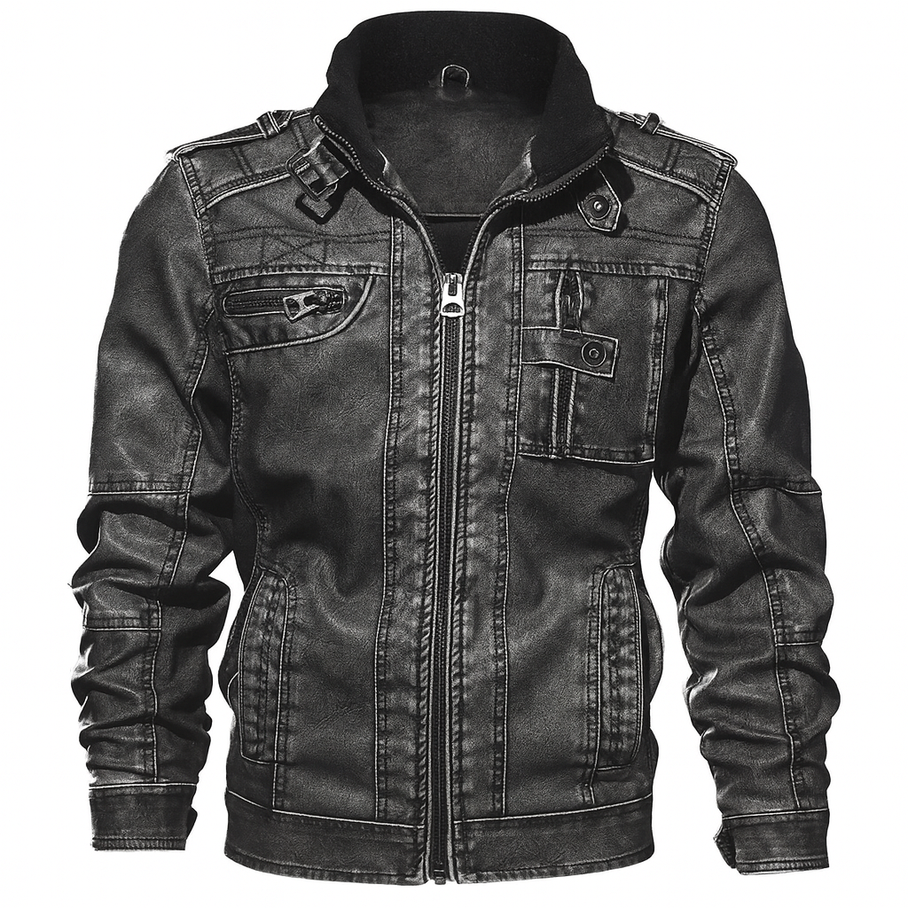 Chaqueta de Cuero para Motocicleta Premium para Hombres