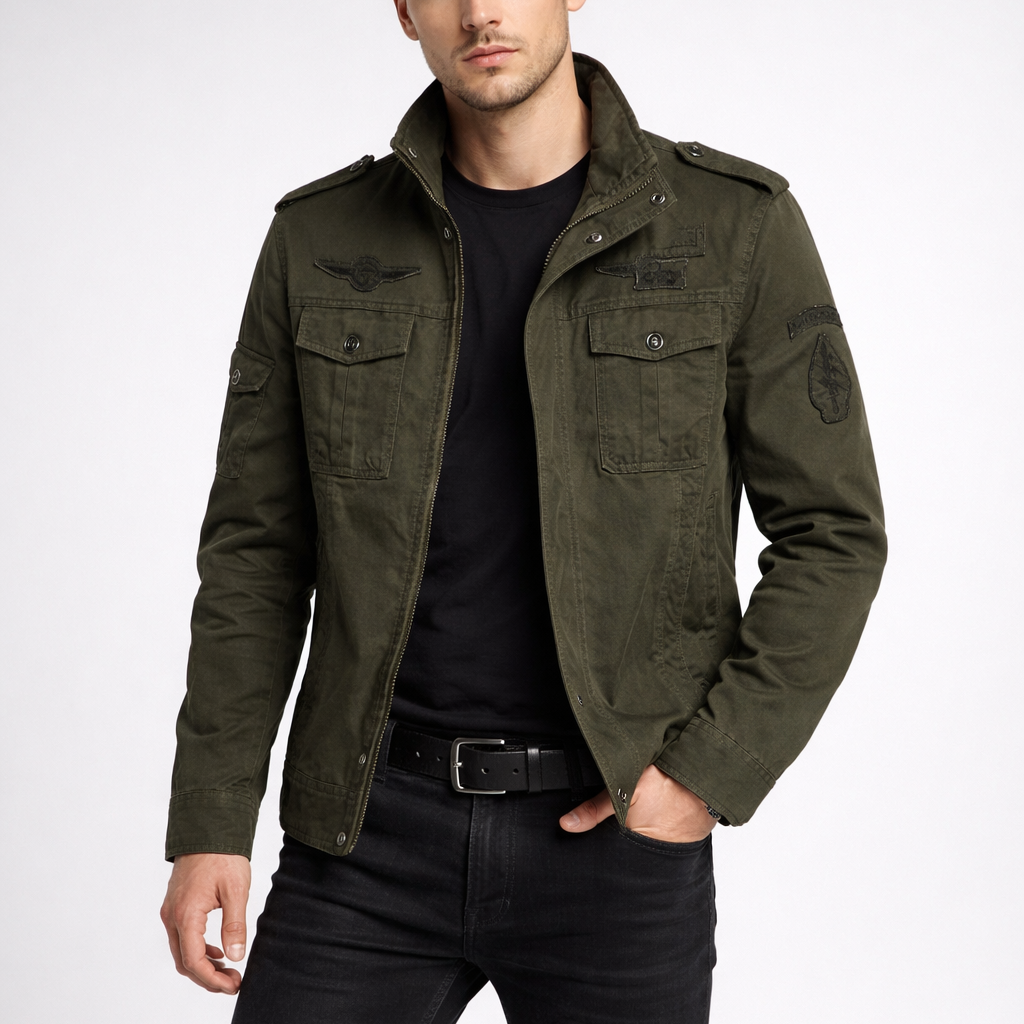 Chaqueta de entretiempo con cuello alzado para hombre
