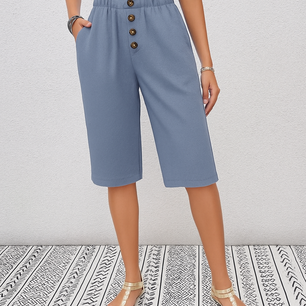 Pantalones harem de corte holgado y cintura alta para mujer, vista posterior