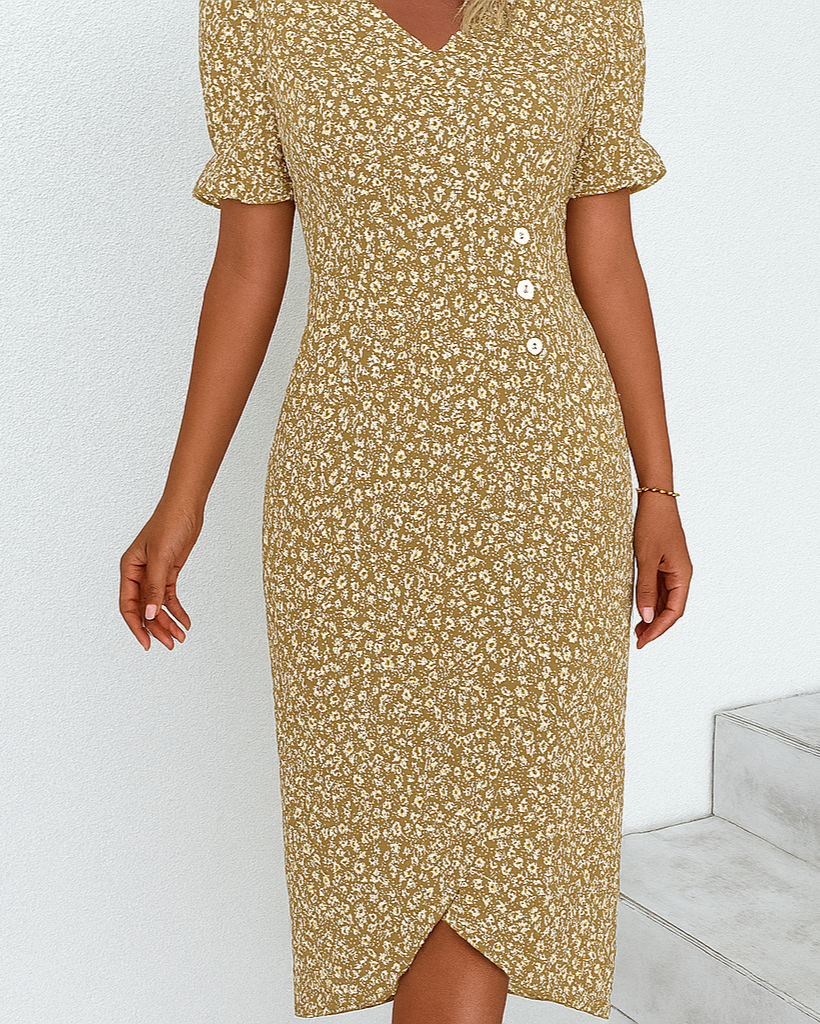 Vestido largo de mezcla de algodón ligero para mujer