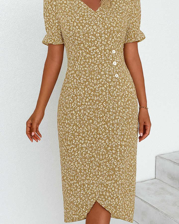 Vestido largo de mezcla de algodón ligero para mujer