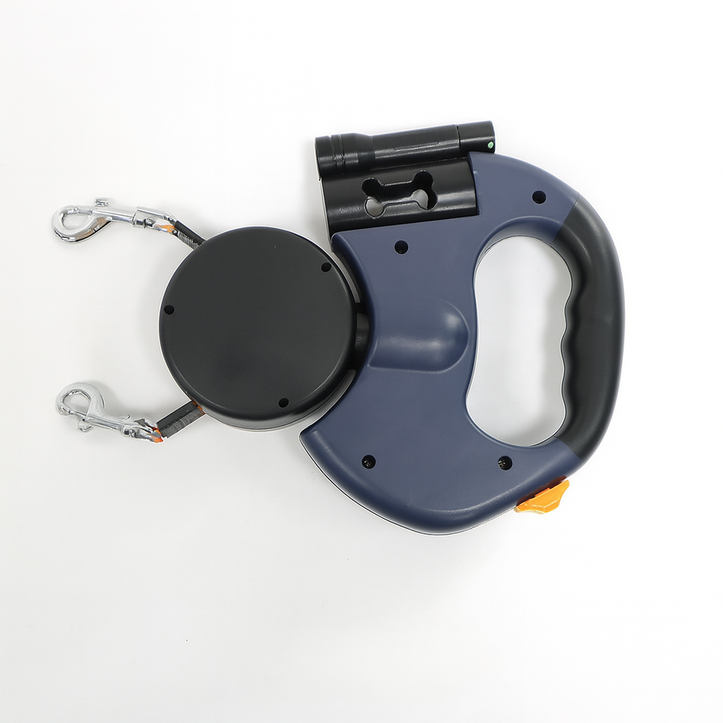 Correa Perro Retráctil Dual con Rotación de 360°