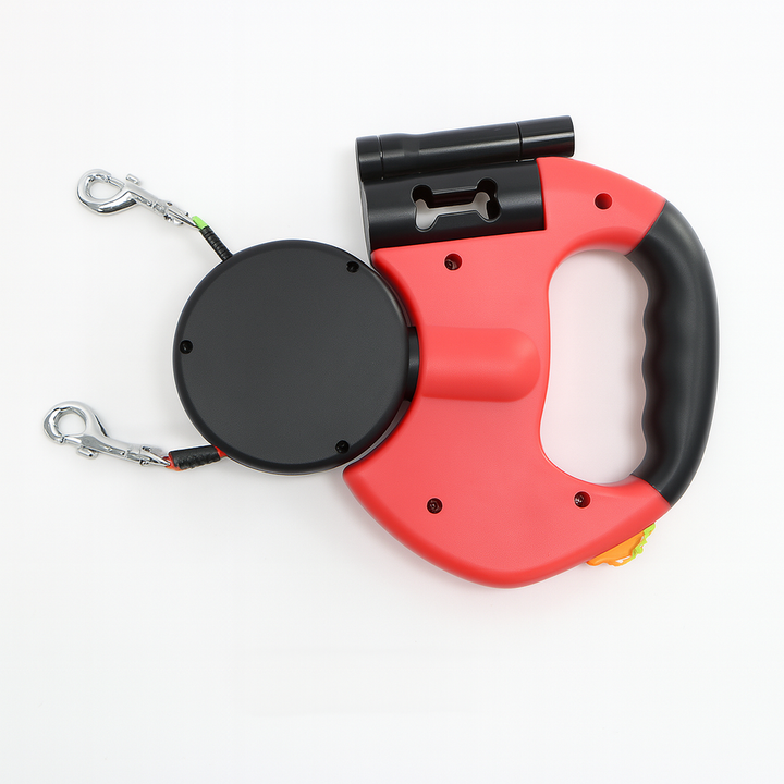 Correa Perro Retráctil Dual con Rotación de 360°
