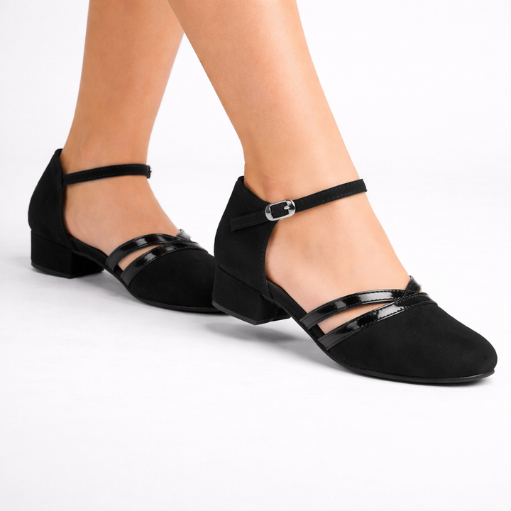 Zapato de Baile Latino con Tacón Cuadrado Bajo
