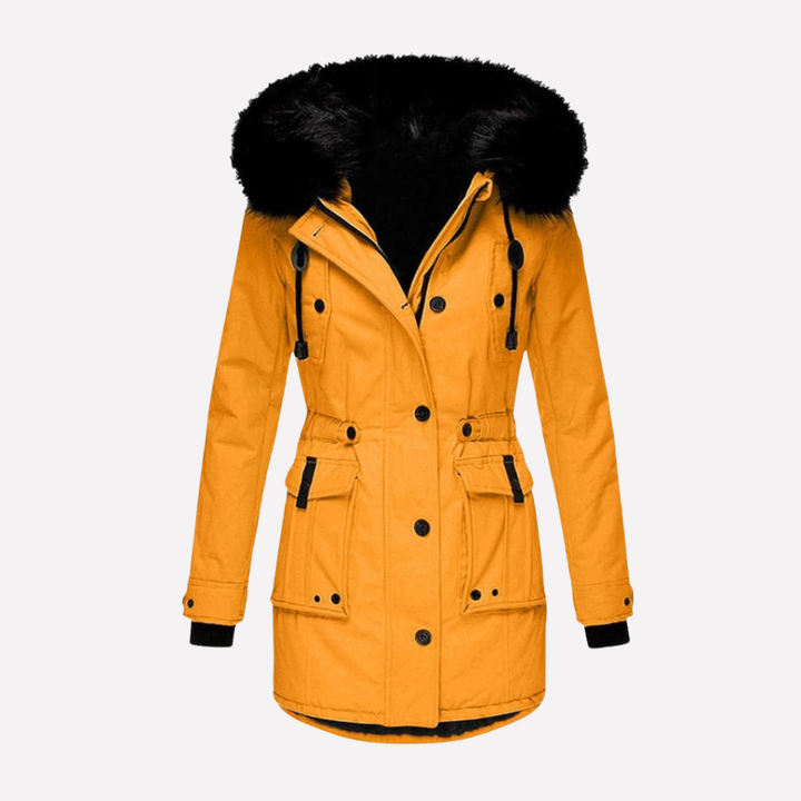 Chaqueta Parka para Mujeres con Capucha y Bolsillos con Solapa