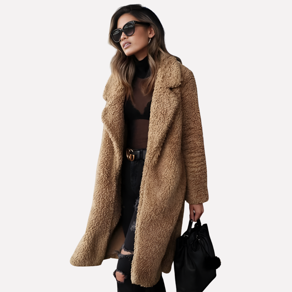 Abrigo Largo de Peluche para Mujeres
