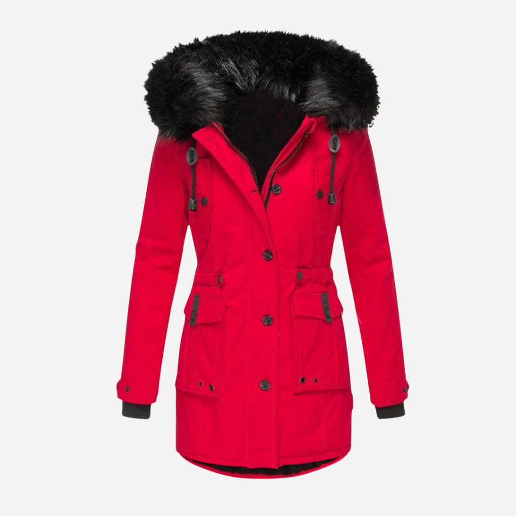 Chaqueta Parka para Mujeres con Capucha y Bolsillos con Solapa