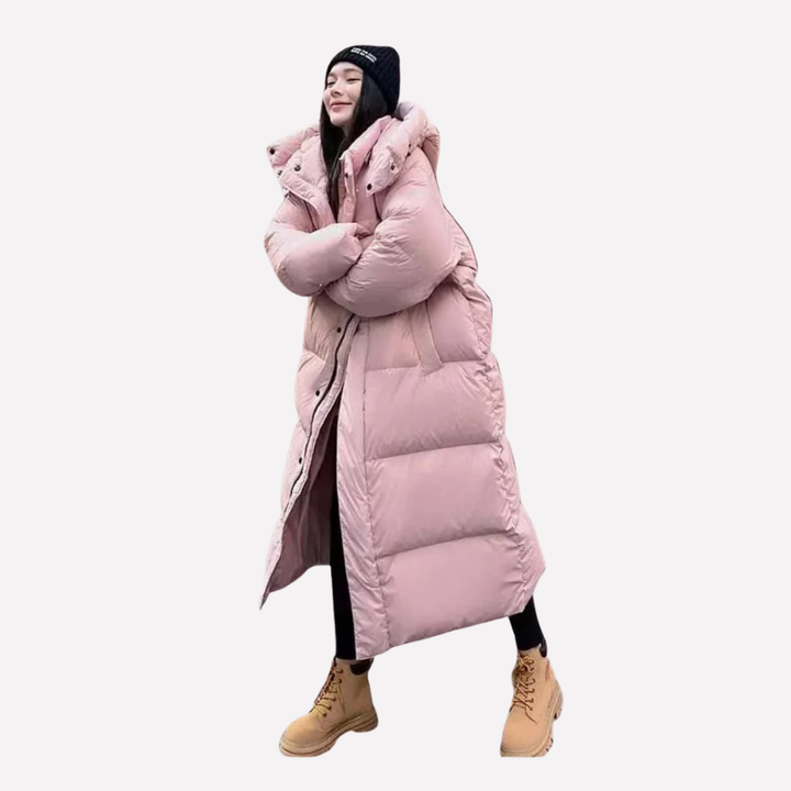 Chaqueta Puffer Larga para Mujer con Capucha