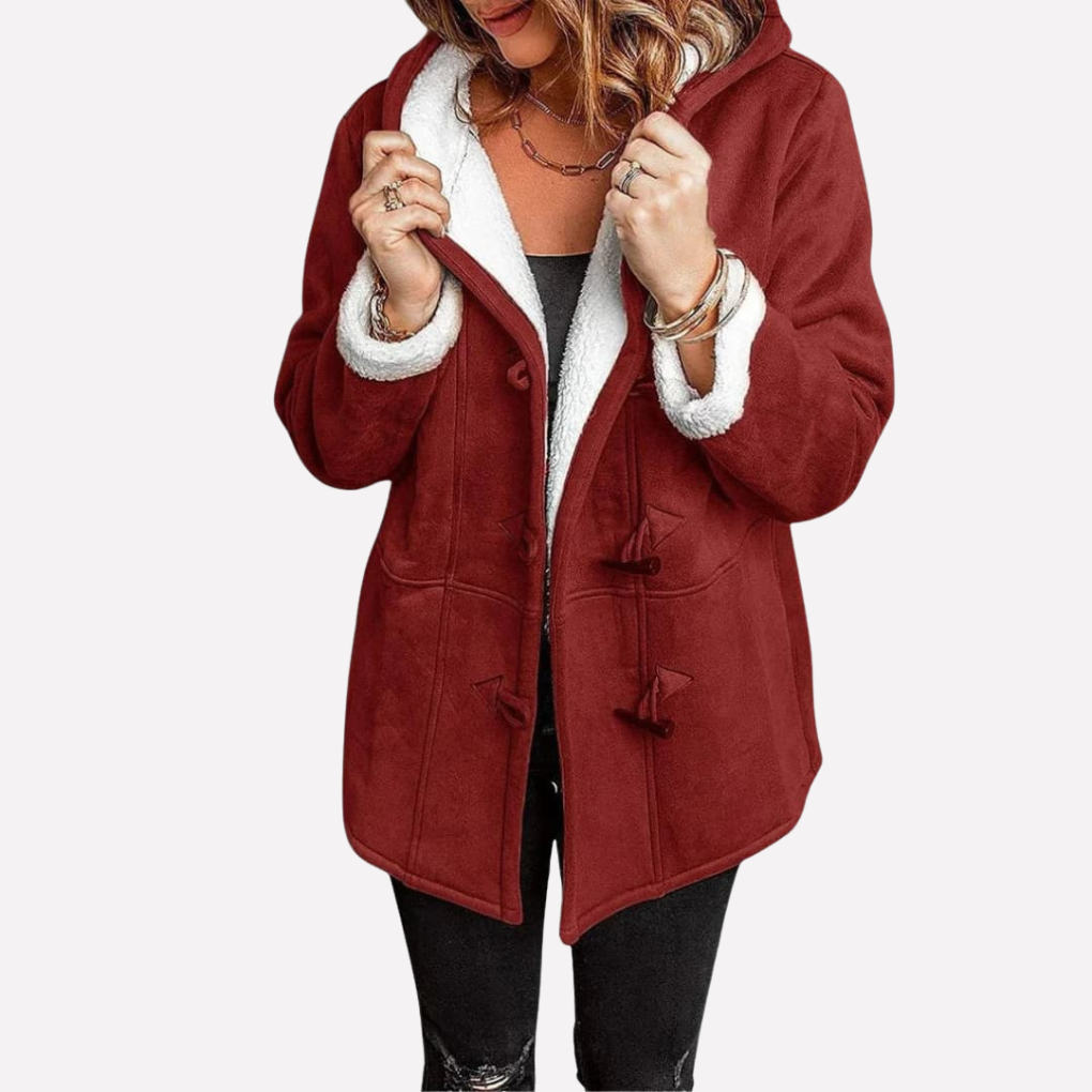 Chaqueta de Mujeres con Capucha y Cierre de Toggle