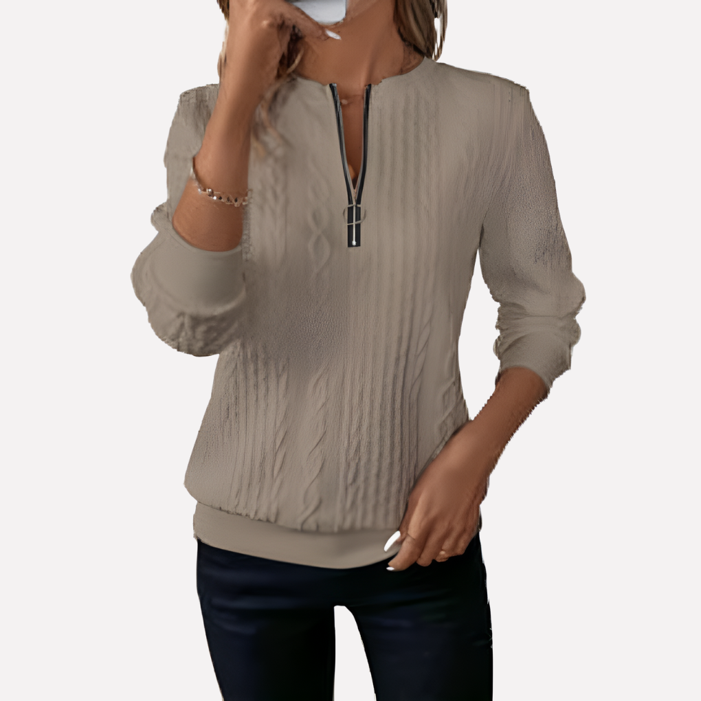 Suéter de Punto con Cremallera para Mujeres