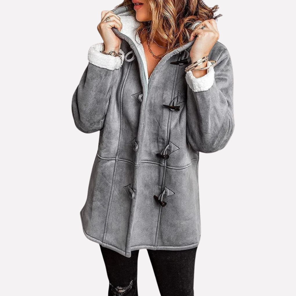 Chaqueta de Mujeres con Capucha y Cierre de Toggle