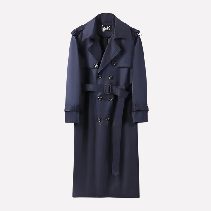 Abrigo Trench hasta la Rodilla con Cinturón para Hombres