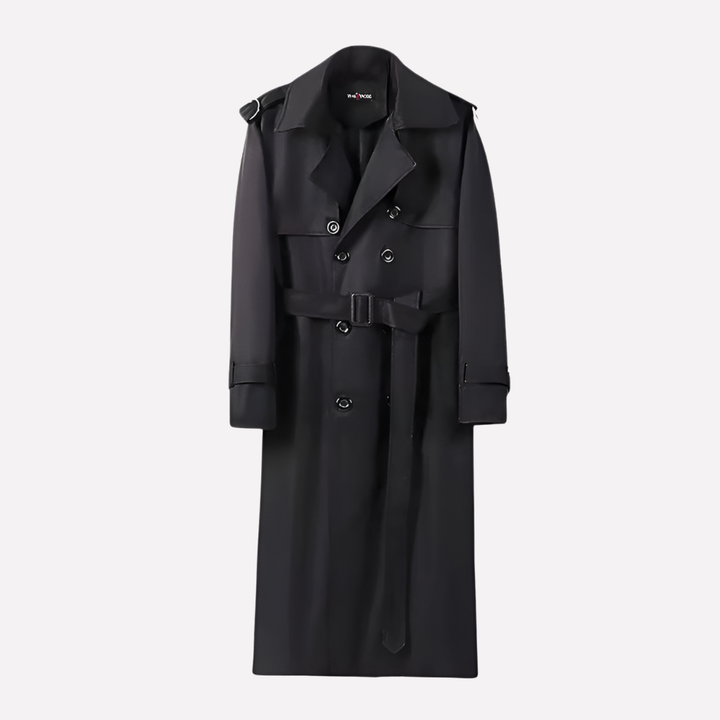 Abrigo Trench hasta la Rodilla con Cinturón para Hombres