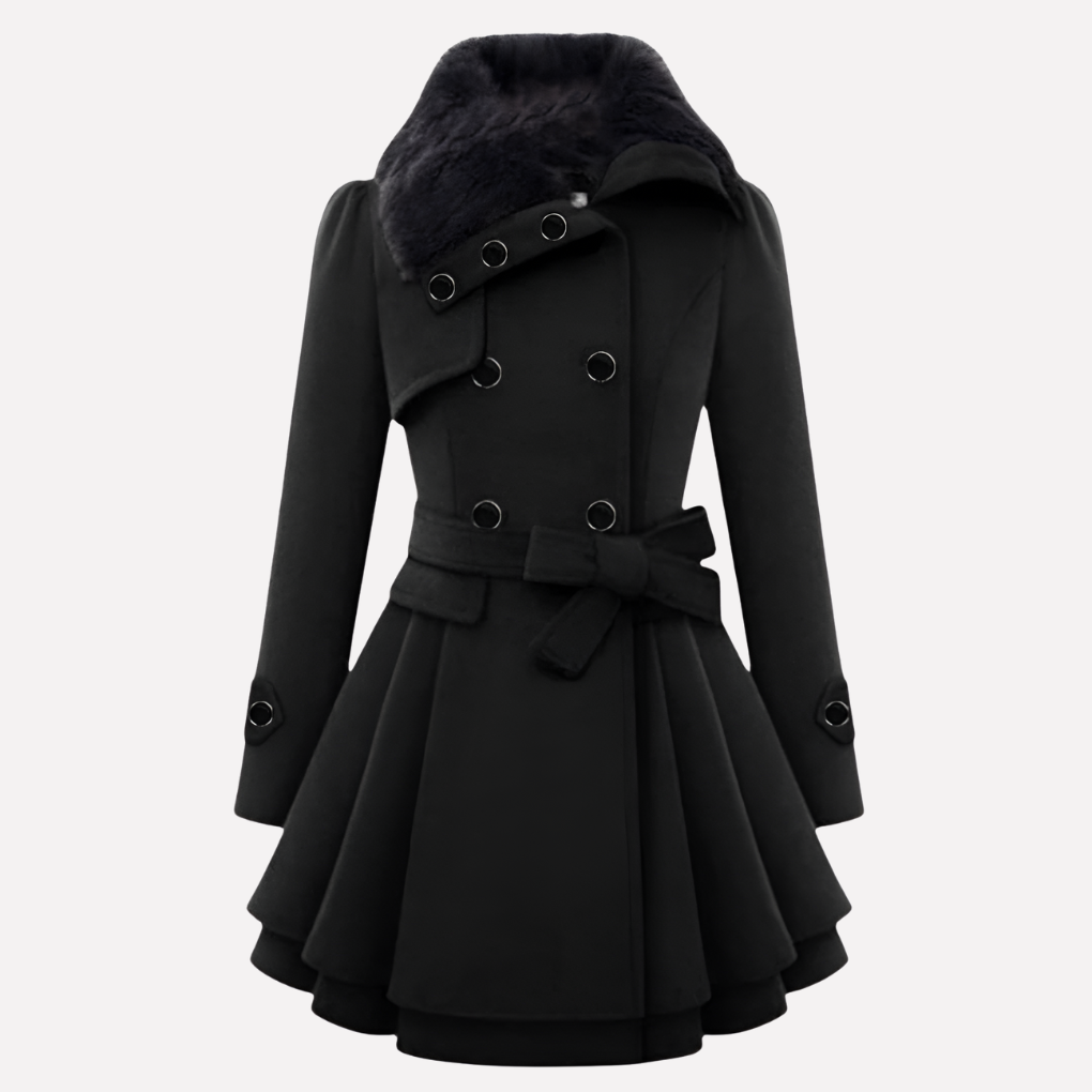 Abrigo de Invierno para Mujeres con Botones y Cinturón