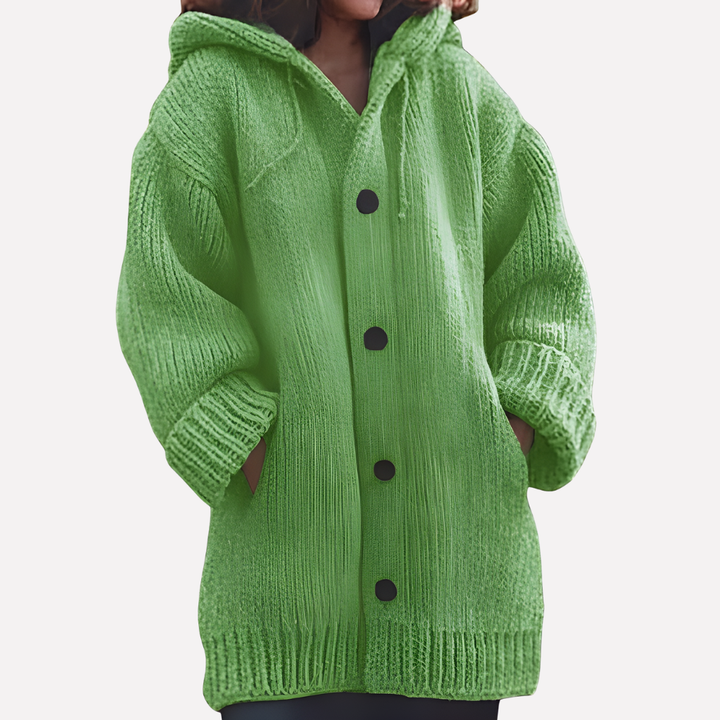 Cardigan con Capucha para Mujeres con Corte Largo