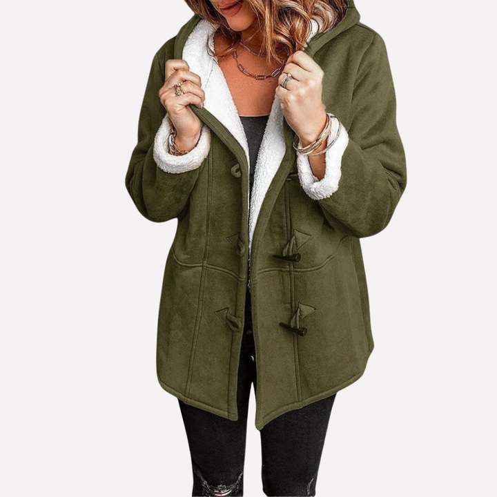 Chaqueta de Mujeres con Capucha y Cierre de Toggle