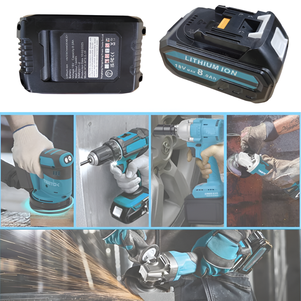2 × 8.0Ah 18 V Baterías de Repuesto + Cargador