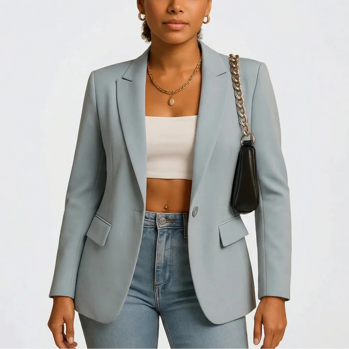 Claireux - Blazer estructurado de un solo botón para mujer