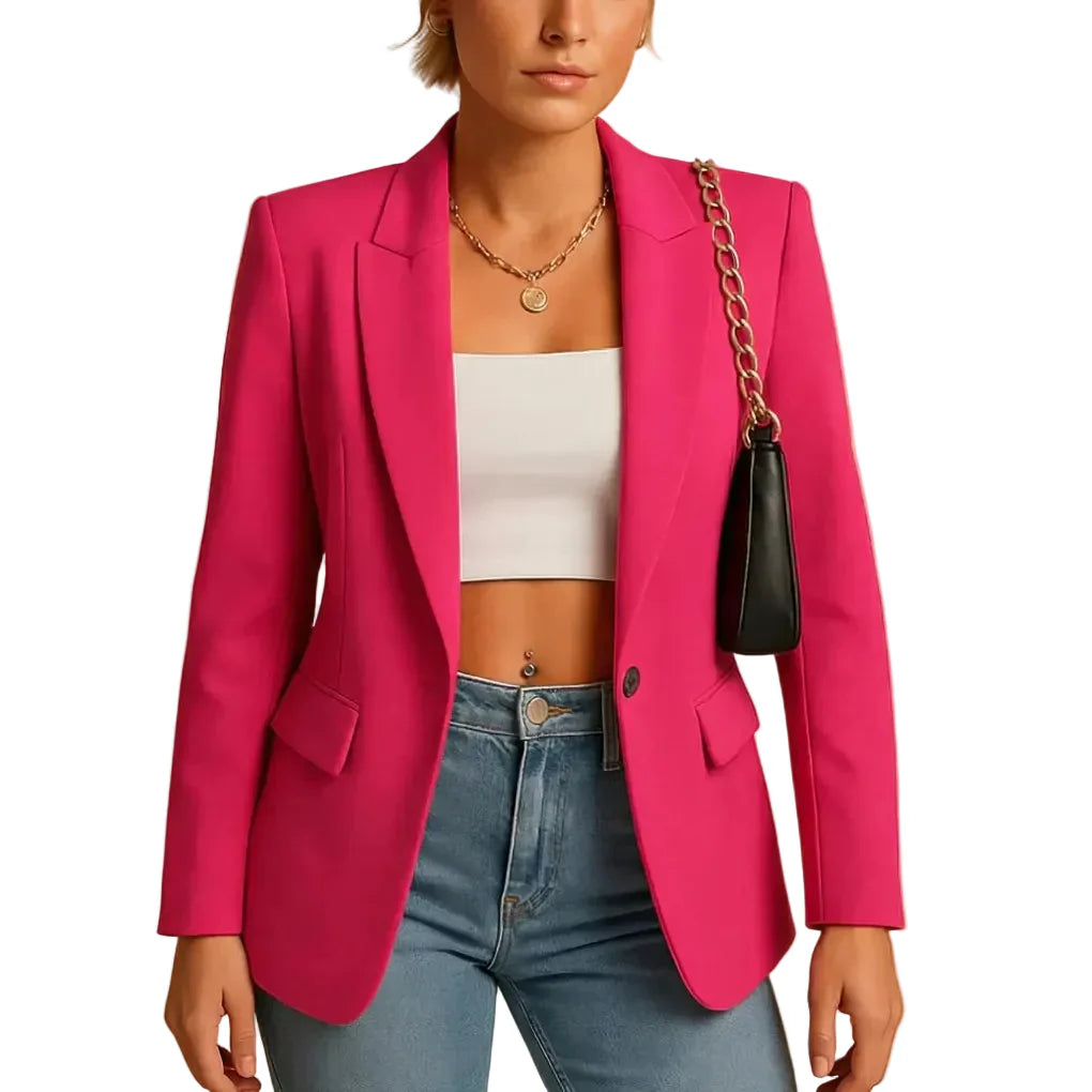 Claireux - Blazer estructurado de un solo botón para mujer